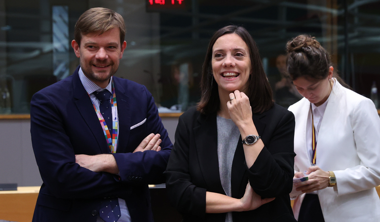 Elisabeth Degryse, Ministre -Présidente de la F W-B et Jérôme Noël? Délégué Général WB auprès de l'UE