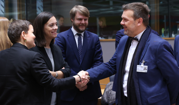 From left to right: Marta CIENKOWSKA (Minister for Culture and National Heritage, Poland), Elisabeth DEGRYSE (Minister-President, with responsibility for the Budget, Higher Education, Culture, International Relations and French-Speaking Relations within Belgium, Belgium), Martin BAXA (Minister for Culture, Czech Republic) Copyright: European Union